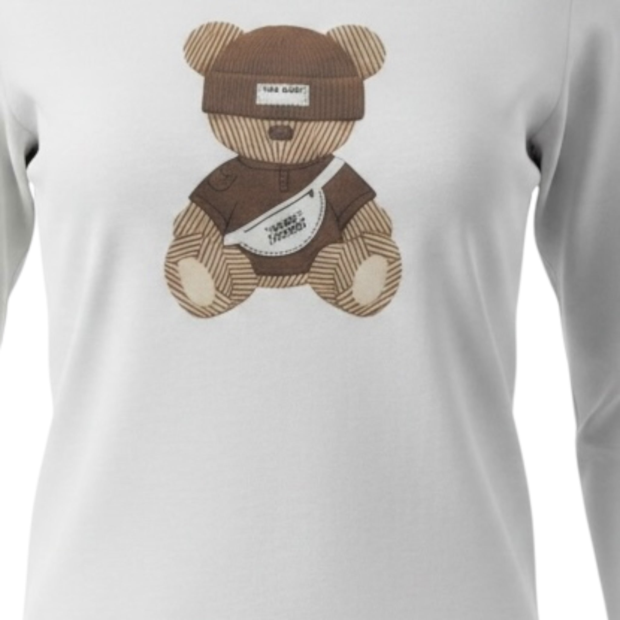 Please T-Shirt Girocollo con Stampa Bianco per Bambino ML42030B77 BIANCO PLEASE 