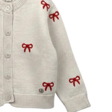 Please Cardigan tinta unita con Fiocchi Beige per Neonata NB05234G77 BEIGE PLEASE 