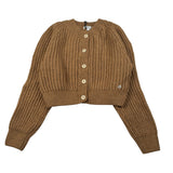 Please Cardigan tinta unita con Bottoni Cammello per Bambina NB34230G78 CAMMELLO PLEASE 