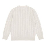 Please Maglia tinta unita con Trecce Panna per Bambino NB40230B77 PANNA PLEASE 