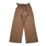Please Pantalone tinta unita con Cintura Marrone per Bambina PE04132G78 MARRONE PLEASE 