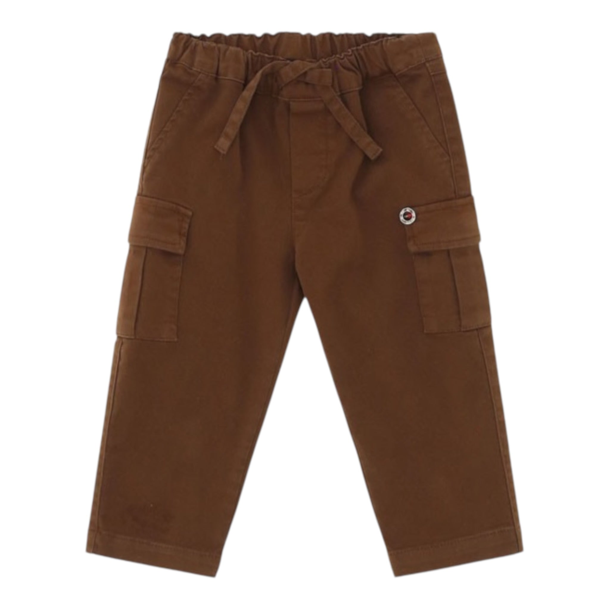 Please Pantalone tinta unita con Elastico In Vita Marrone per Bambino PE43132B77 MARRONE PLEASE 