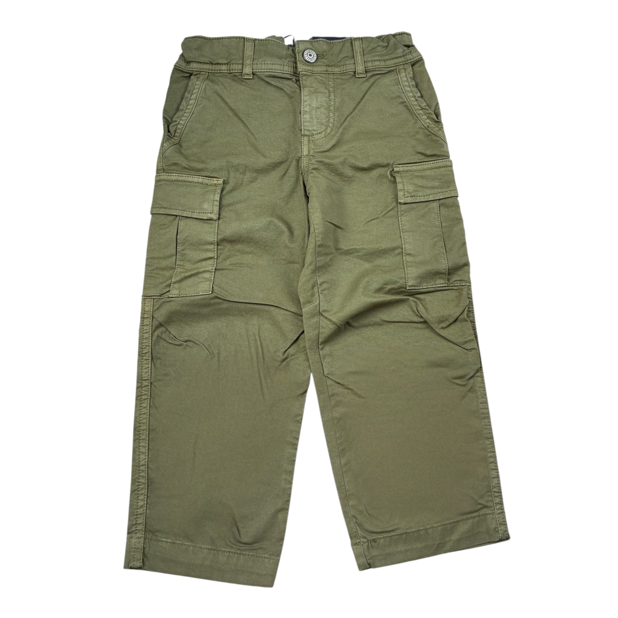 Please Pantalone tinta unita con Elastico In Vita Verde per Bambino PHM5B13B61 VERDE PLEASE 