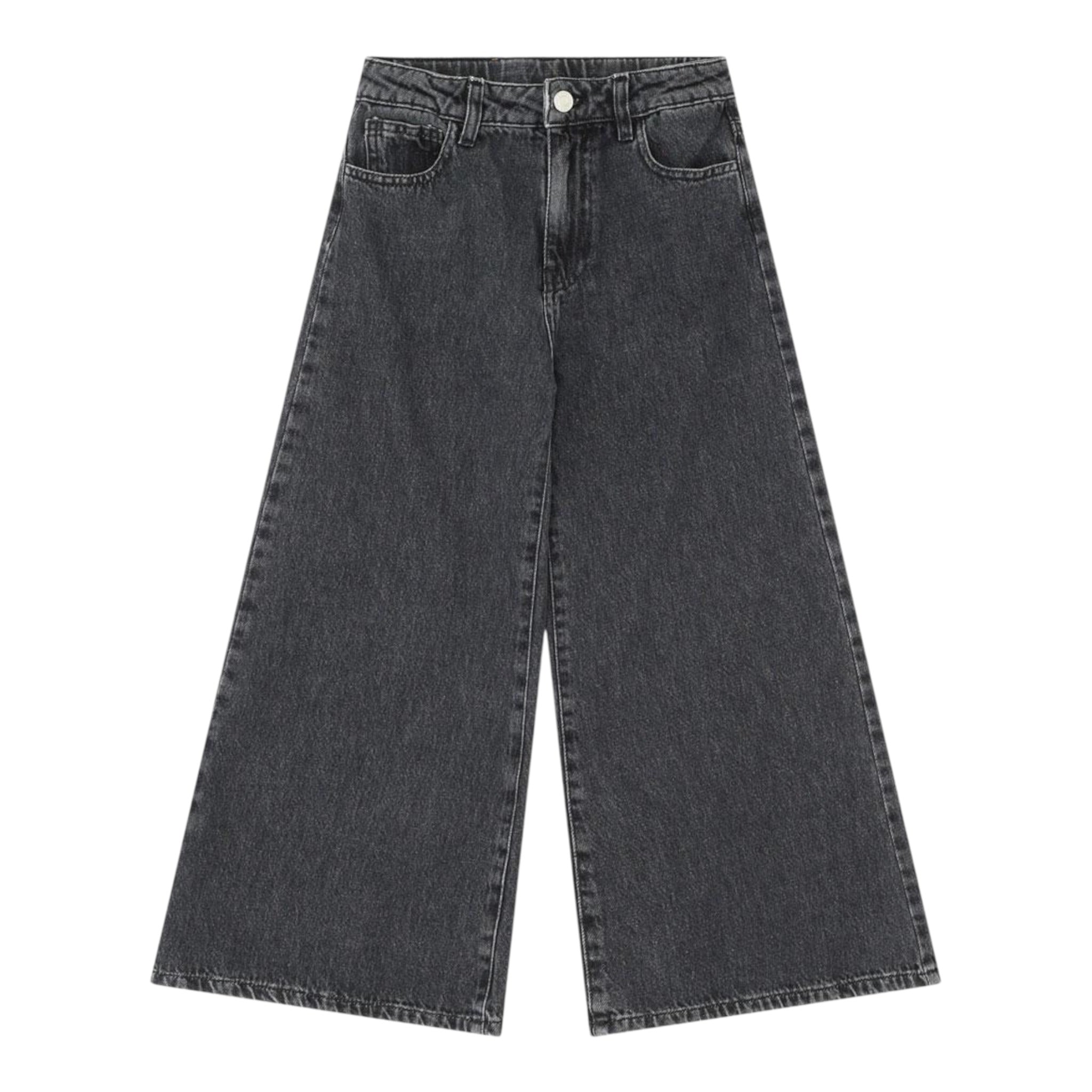 Please Jeans tinta unita Modello A Palazzo Nero per Bambina PHR4012G78 NERO PLEASE 