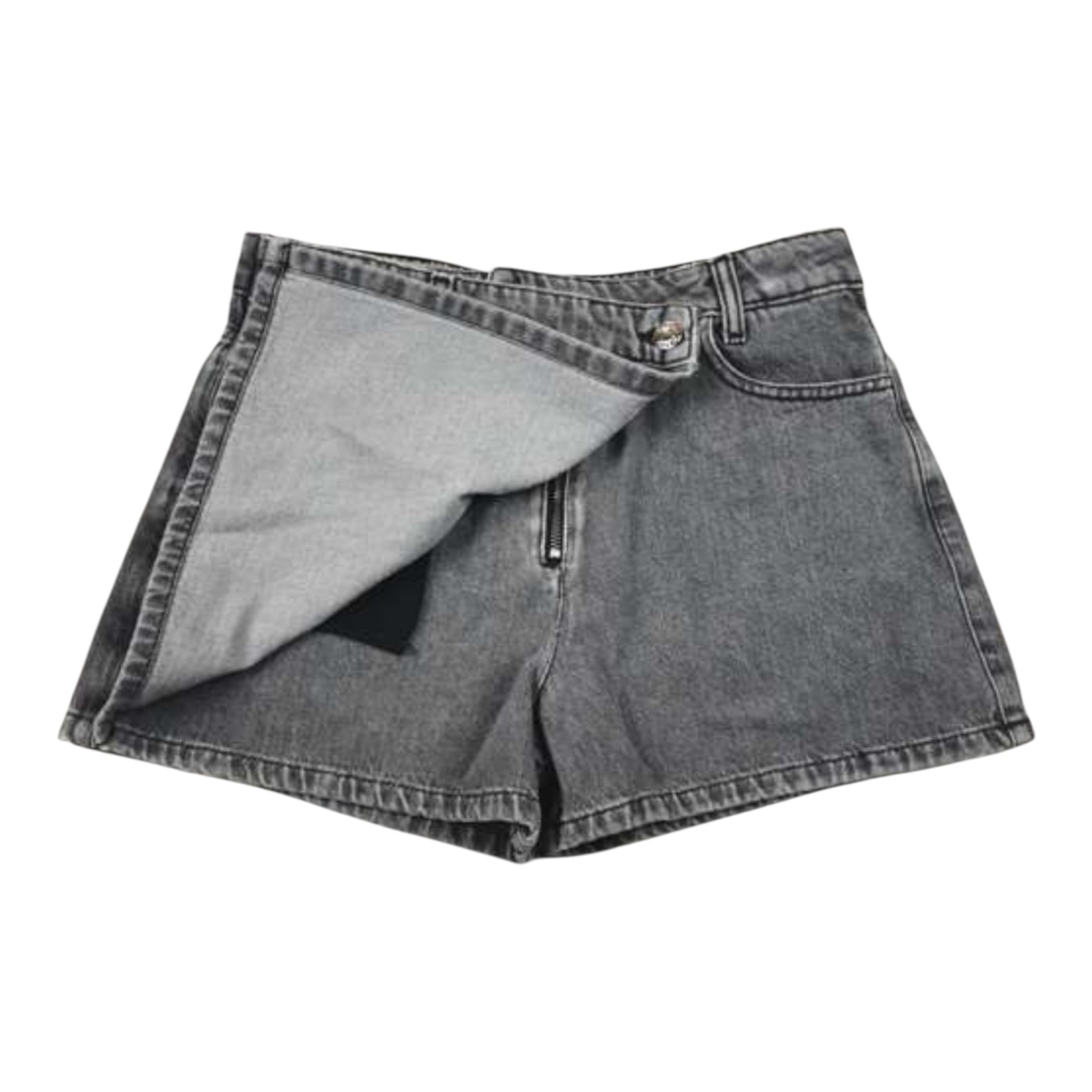 Please Short In Denim tinta unita Modello Gonna Grigio per Bambina RB07010G78 GRIGIO PLEASE 