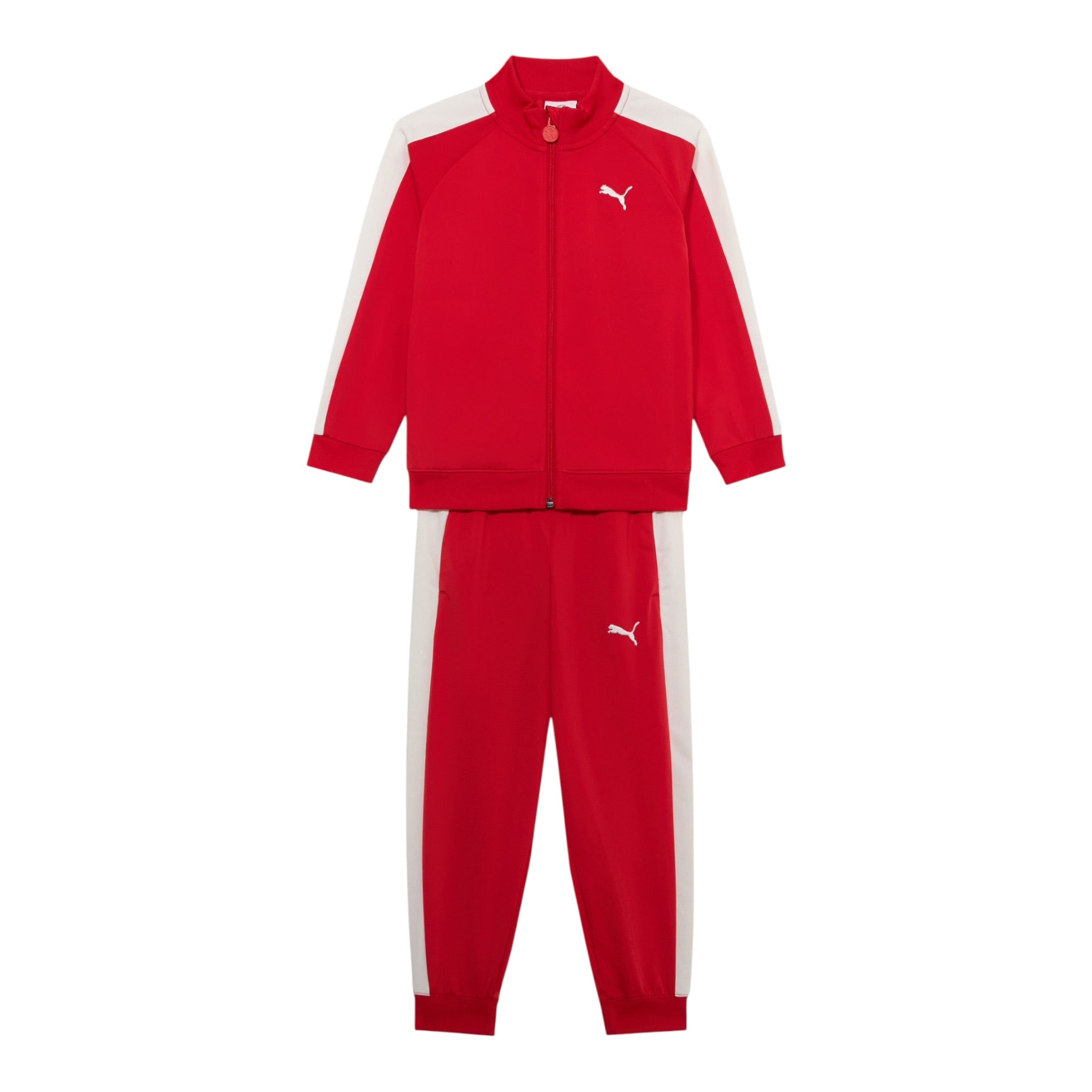 Puma Completo 2 Pezzi Felpa-Pantalone tinta unita Rosso per Bambina 633777 ROSSO PUMA 