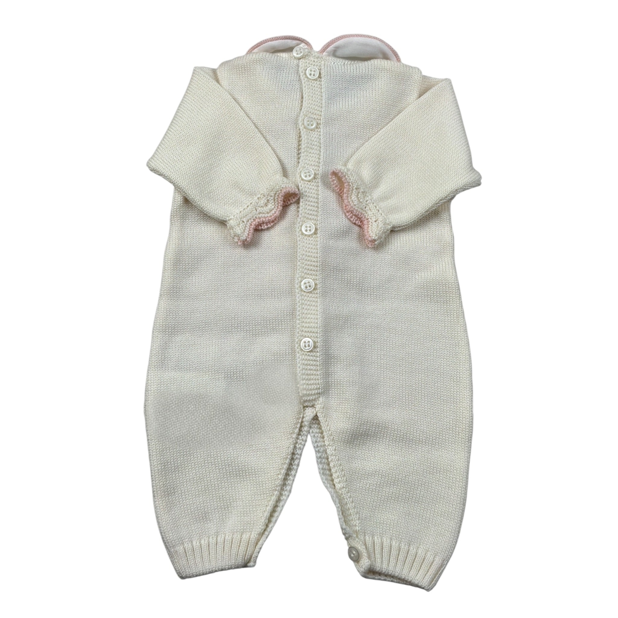 Marlu' Tutina Manica Lunga tinta unita Panna per Neonata IB1410 PANNA MARLU' 