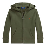 Ralph Lauren Felpa tinta unita con Zip E Cappuccio Verde per Bambino 322799360053J VERDE RALPH LAUREN 