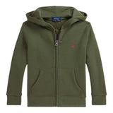 Ralph Lauren Felpa tinta unita con Zip E Cappuccio Verde per Neonato 322799360053 VERDE RALPH LAUREN 