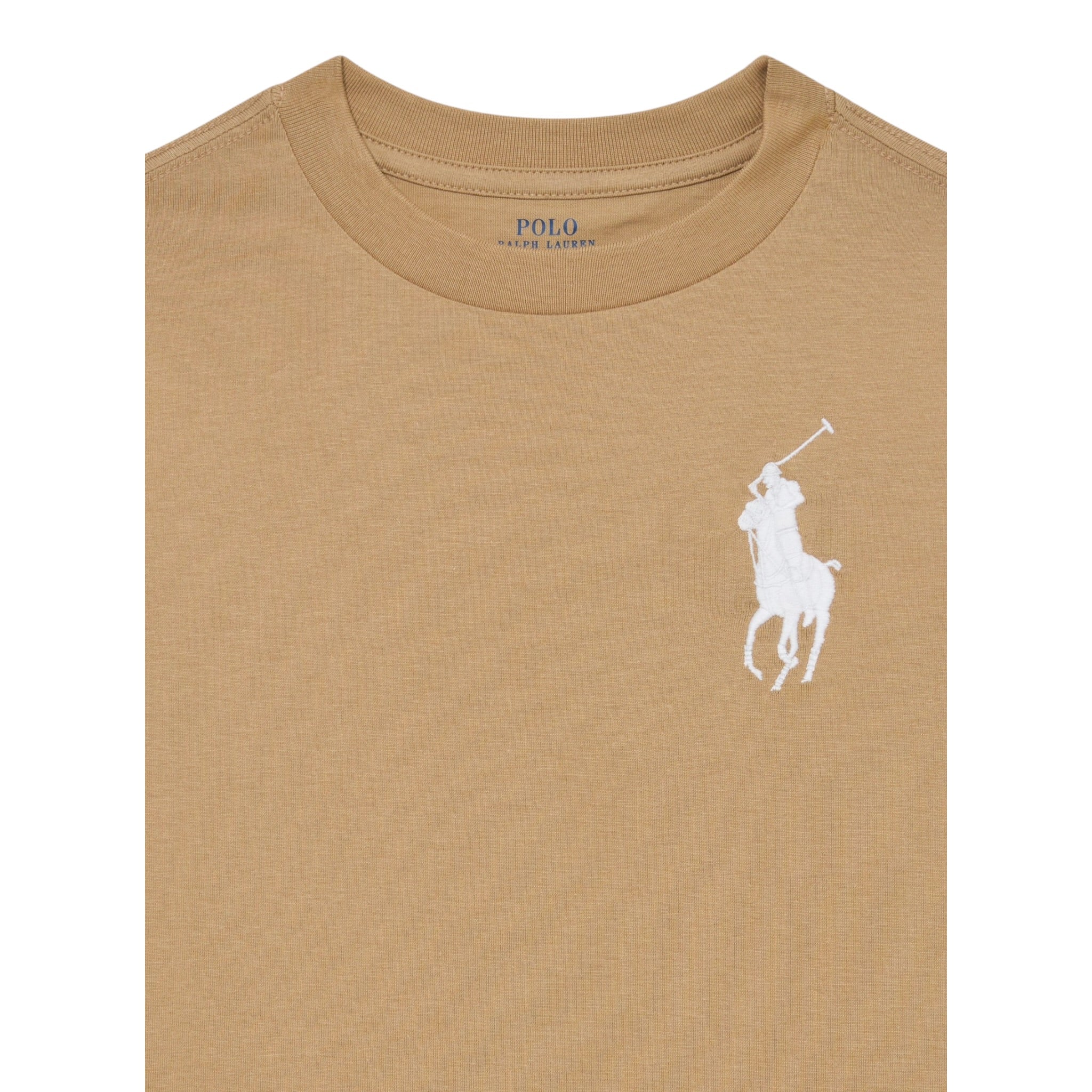 Ralph Lauren Shirt tinta unita con Logo Beige per Bambino 322853891023 BEIGE RALPH LAUREN 