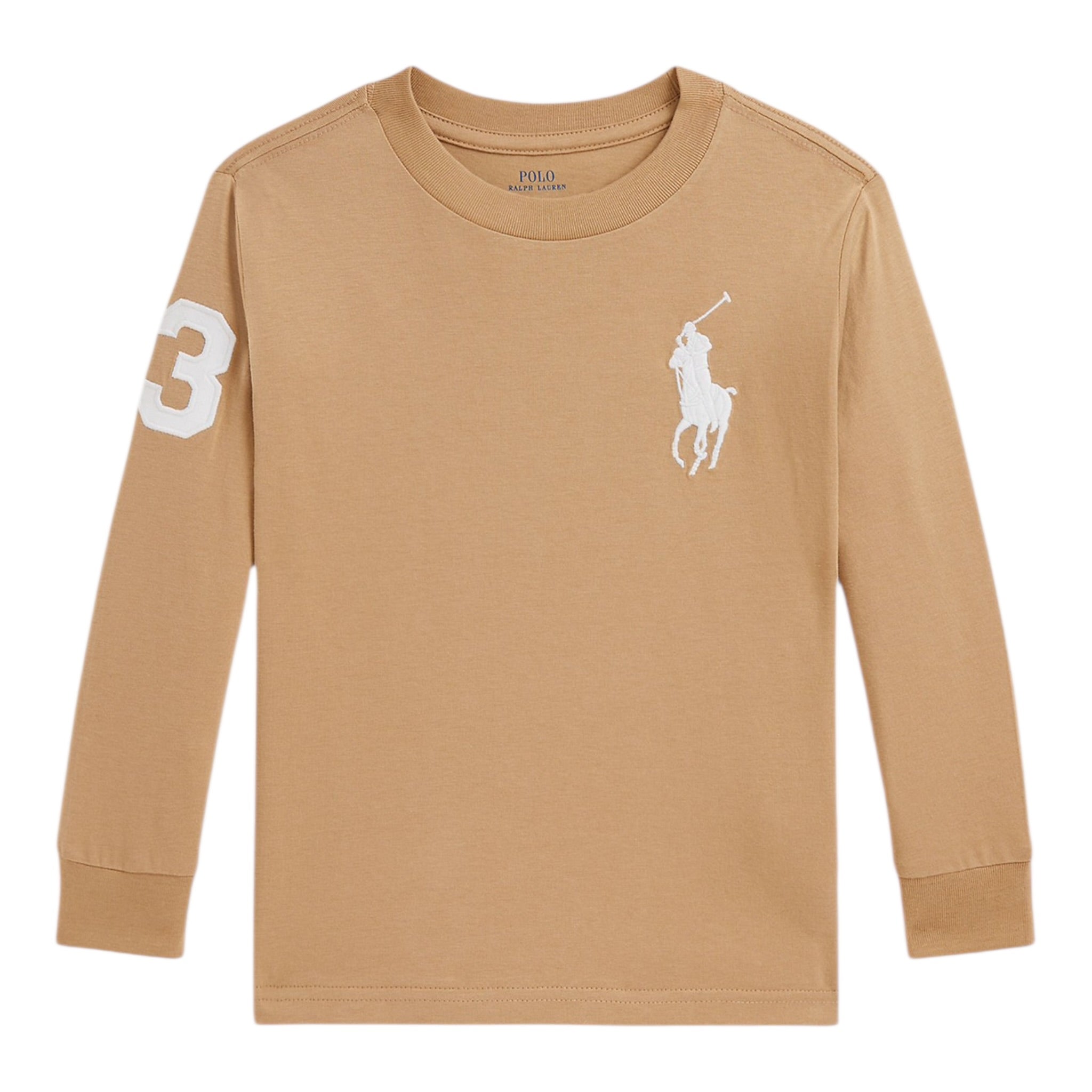 Ralph Lauren Shirt tinta unita con Logo Beige per Bambino 322853891023 BEIGE RALPH LAUREN 