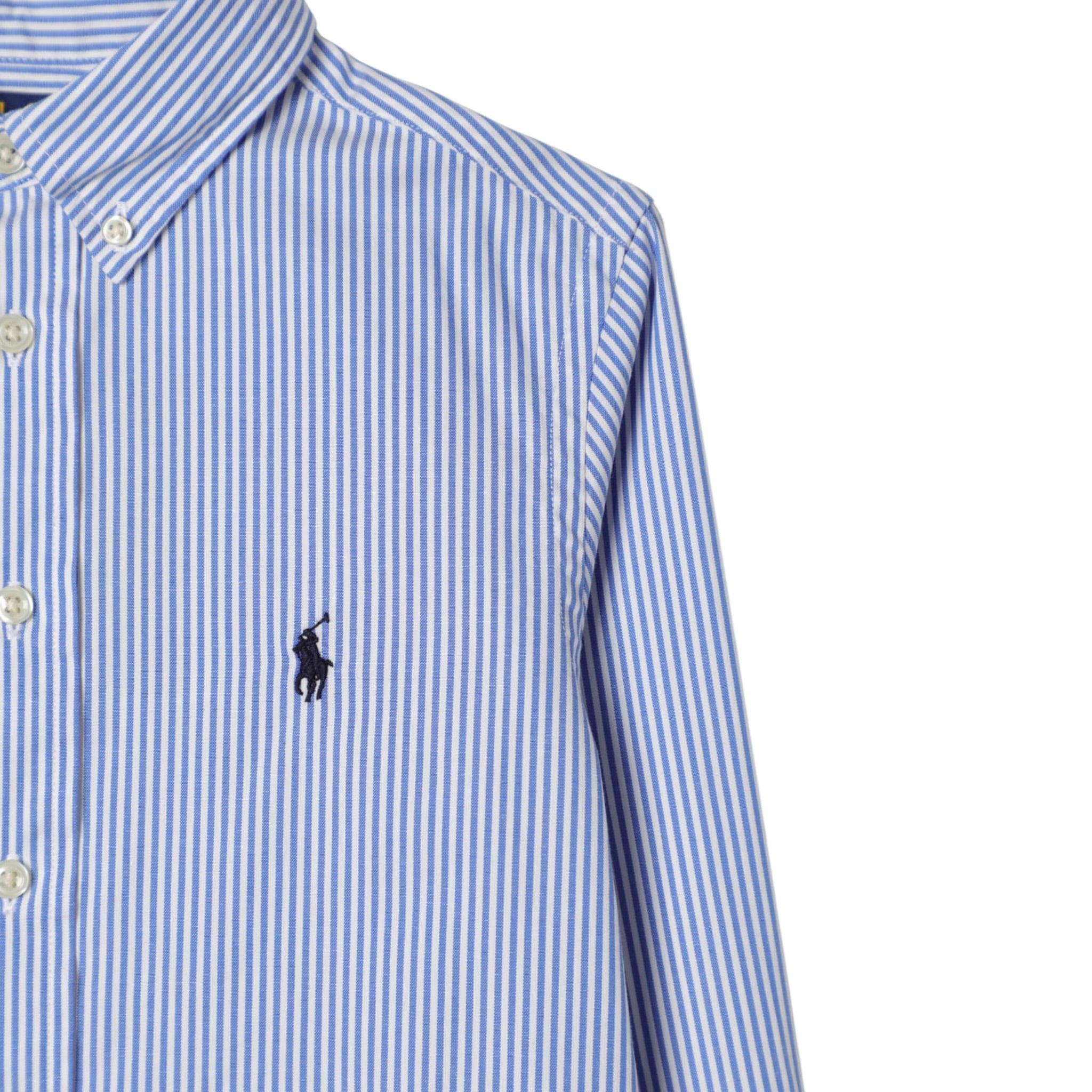 Ralph Lauren Camicia Manica Lunga Fantasia A Righe Azzurro per Bambino 322862260001 AZZURRO RALPH LAUREN 