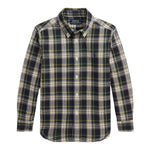 Ralph Lauren Camicia Manica Lunga Stampa Fantasia Blu/Verde per Bambino 322918247002 BLU/VERDE RALPH LAUREN 