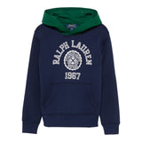 Ralph Lauren Felpa Chiusa tinta unita con Cappuccio In Contrasto Blu per Bambino 3229529489001 BLU RALPH LAUREN 