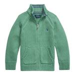 Ralph Lauren Maglia tinta unita con Zip Verde per Bambino 322970428002 VERDE RALPH LAUREN 