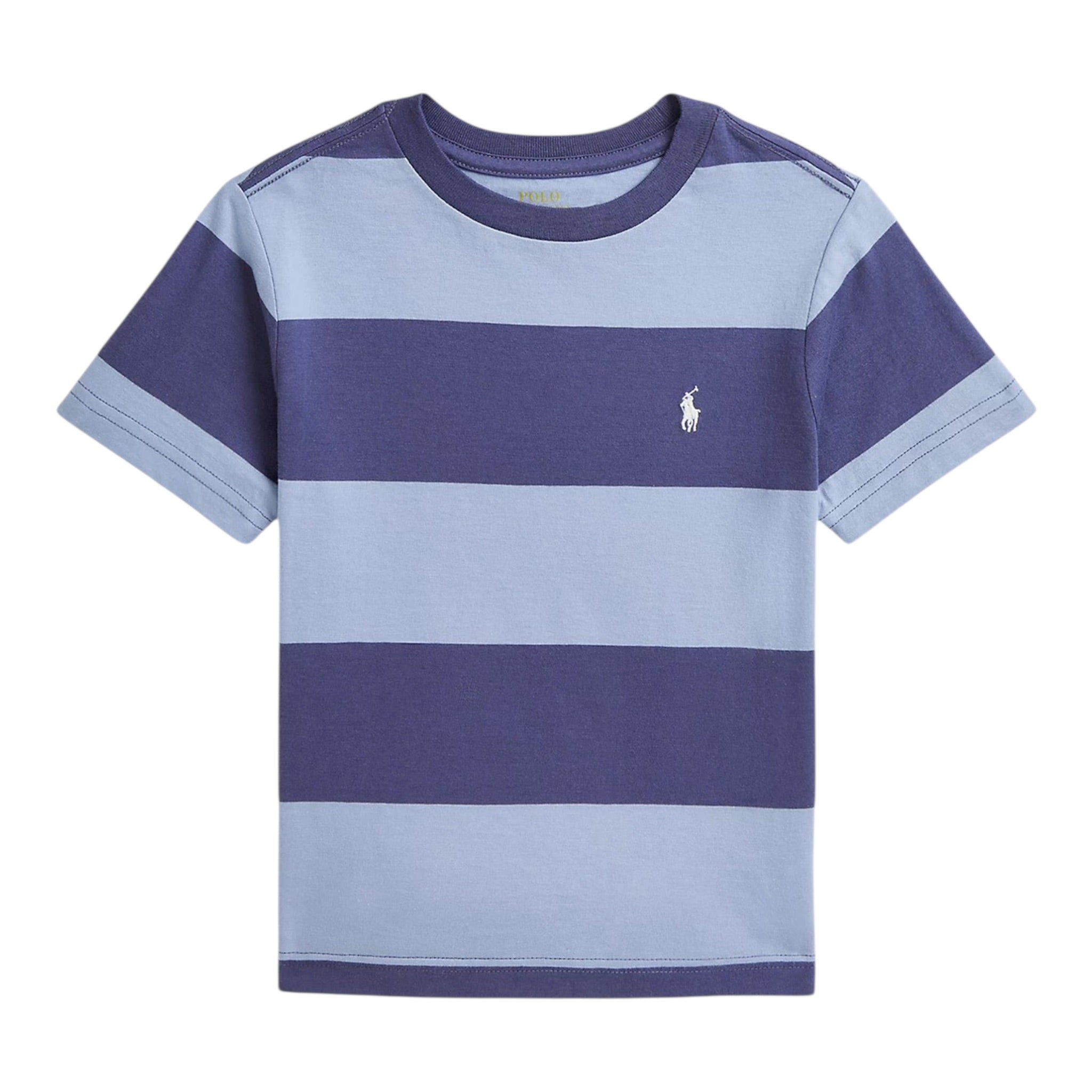 Ralph Lauren T-Shirt tinta unita con Fantasia A Righe Azzurro per Bambino 322971158001 AZZURRO RALPH LAUREN 