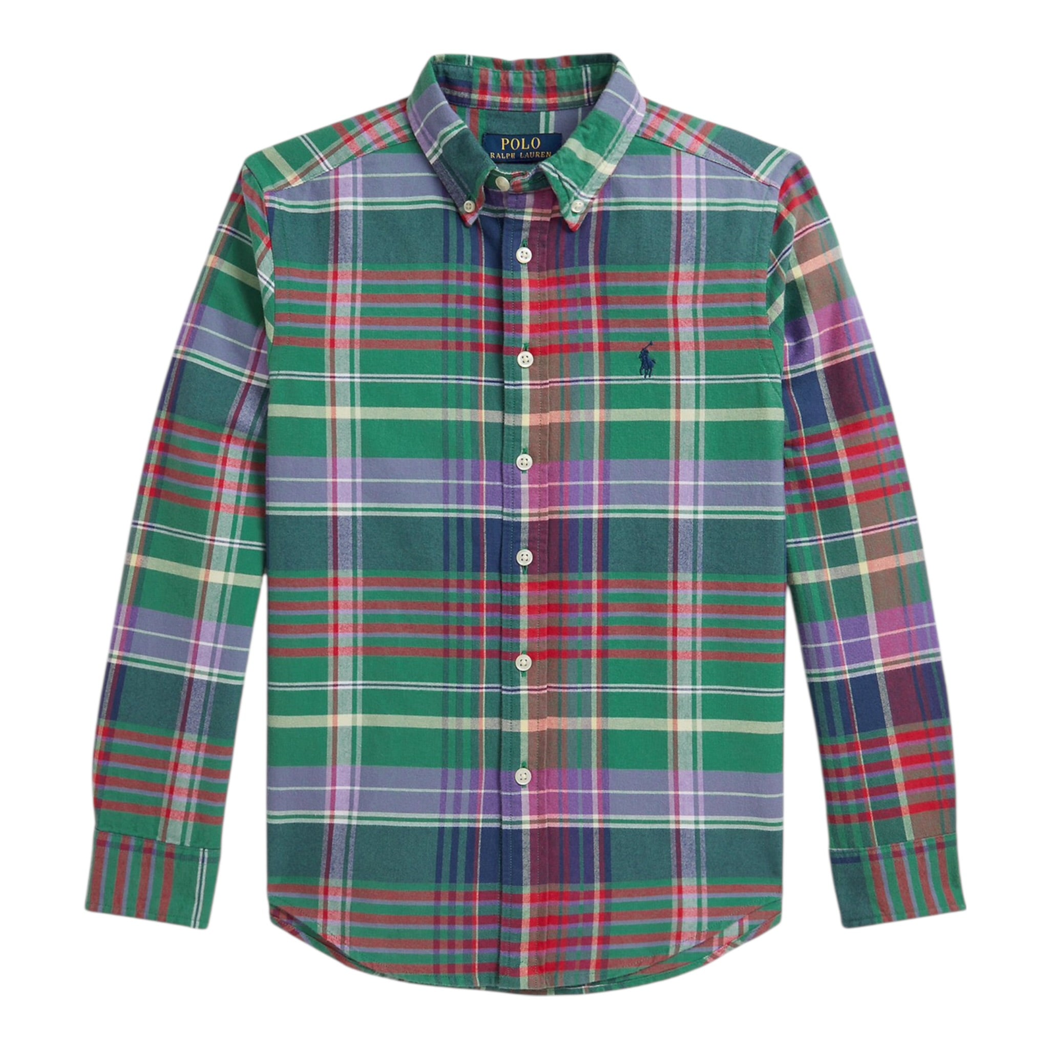 Ralph Lauren Camicia tinta unita con Fantasia A Quadri Verde per Bambino 322979315001 VERDE RALPH LAUREN 