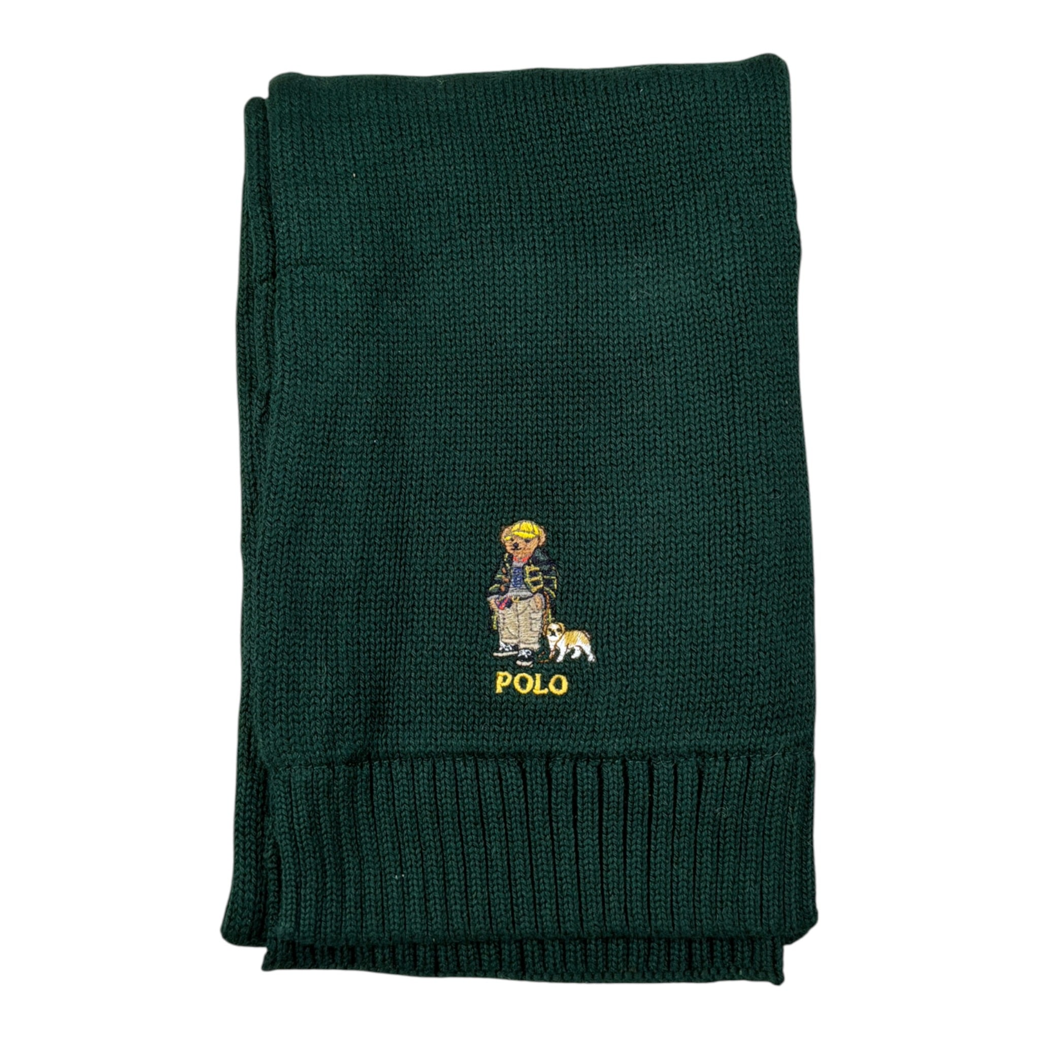 Ralph Lauren Sciarpa tinta unita con Logo Verde per Bambino 323980657001 VERDE RALPH LAUREN 