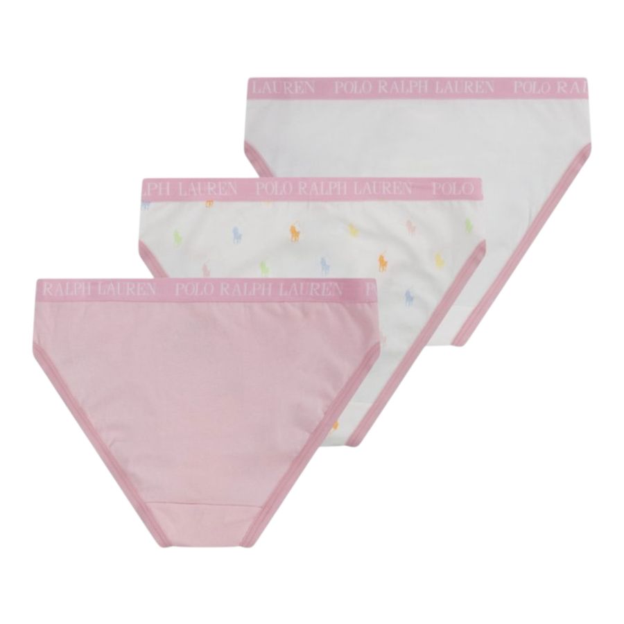 Ralph Lauren Set 3 Pezzi Slip Bicolore Bianco/Rosa per Bambina 4P5003 BIANCO/ROSA RALPH LAUREN 