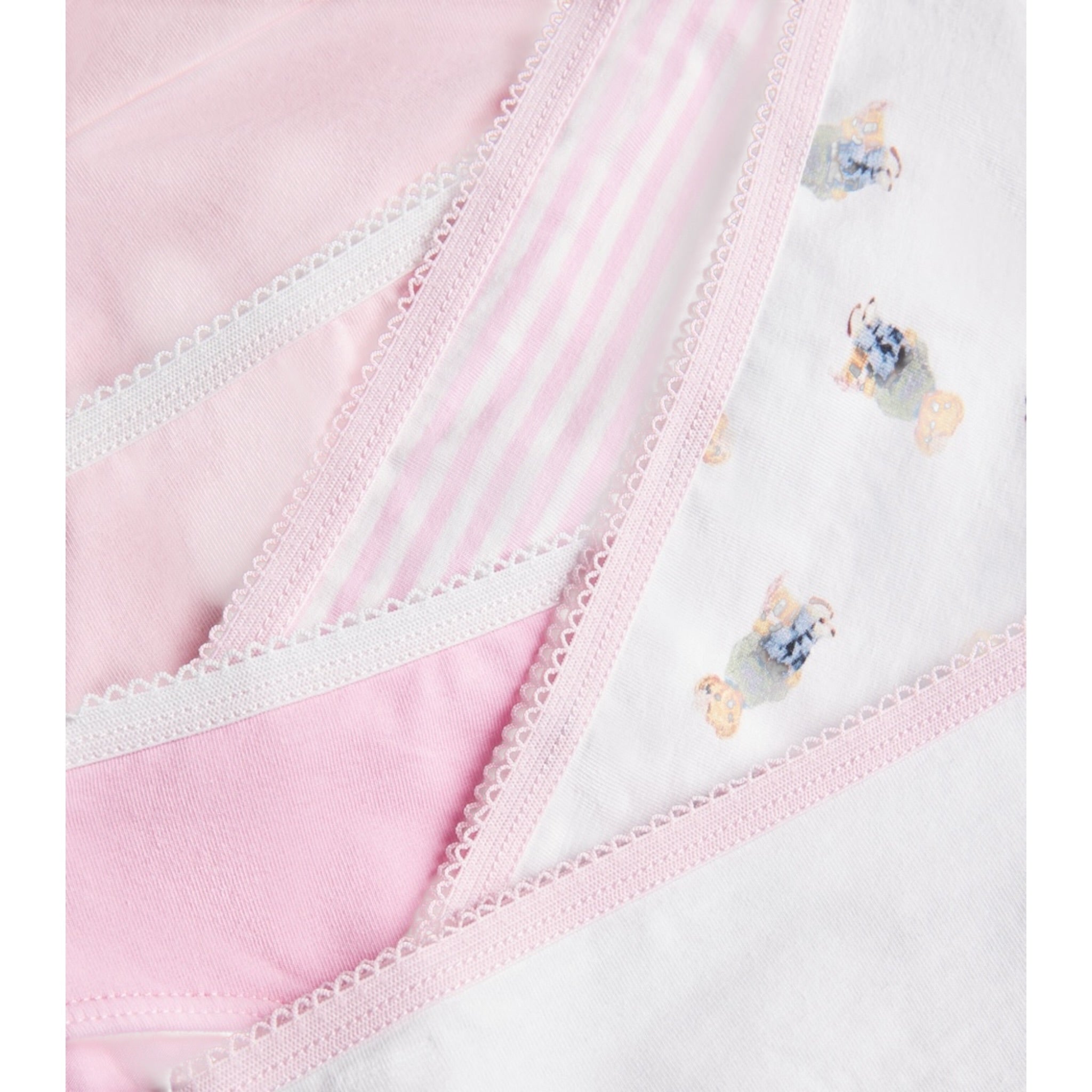 Ralph Lauren Slip 5 Pezzi Bicolore Bianco/Rosa per Bambina 4P5005 BIANCO/ROSA RALPH LAUREN 