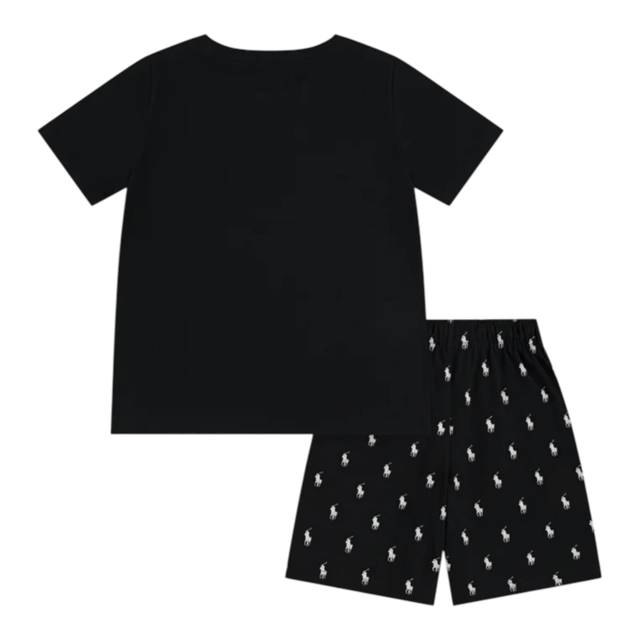 Ralph Lauren Pigiama 2 Pezzi T-Shrt + Bermuda tinta unita Nero per Bambino 9P0250 NERO RALPH LAUREN 