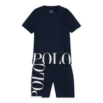 Ralph Lauren Completo 2 Pezzi T-Shirt-Bermuda tinta unita Blu per Bambino 9P0287 BLU RALPH LAUREN 