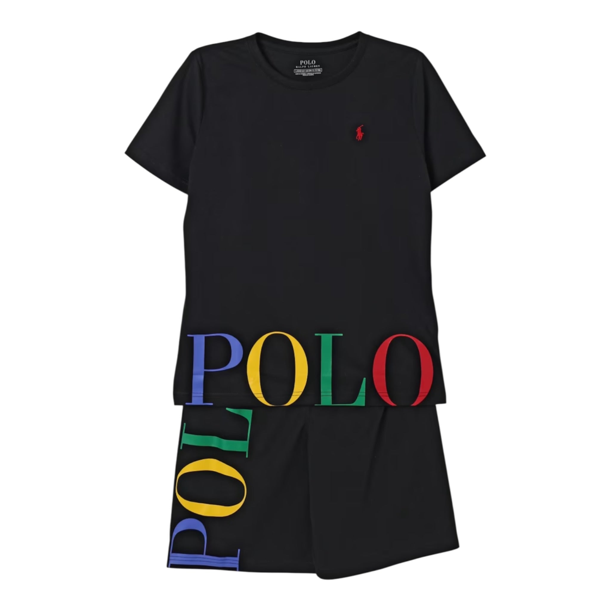 Ralph Lauren Completo 2 Pezzi T-Shirt-Bermuda tinta unita Nero per Bambino 9P0287 NERO RALPH LAUREN 