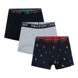 Ralph Lauren Set 3Paia Di Boxer Bicolore Nero/Grigio per Bambino 9P505155 NERO/GRIGIO RALPH LAUREN 