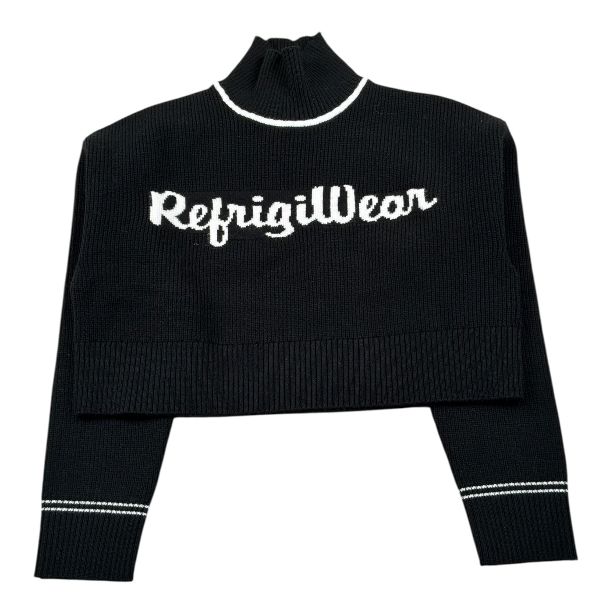 Refrigiwear Maglia Collo Alto tinta unita con Logo Nero per Bambina RG1416W25 NERO REFRIGIWEAR 