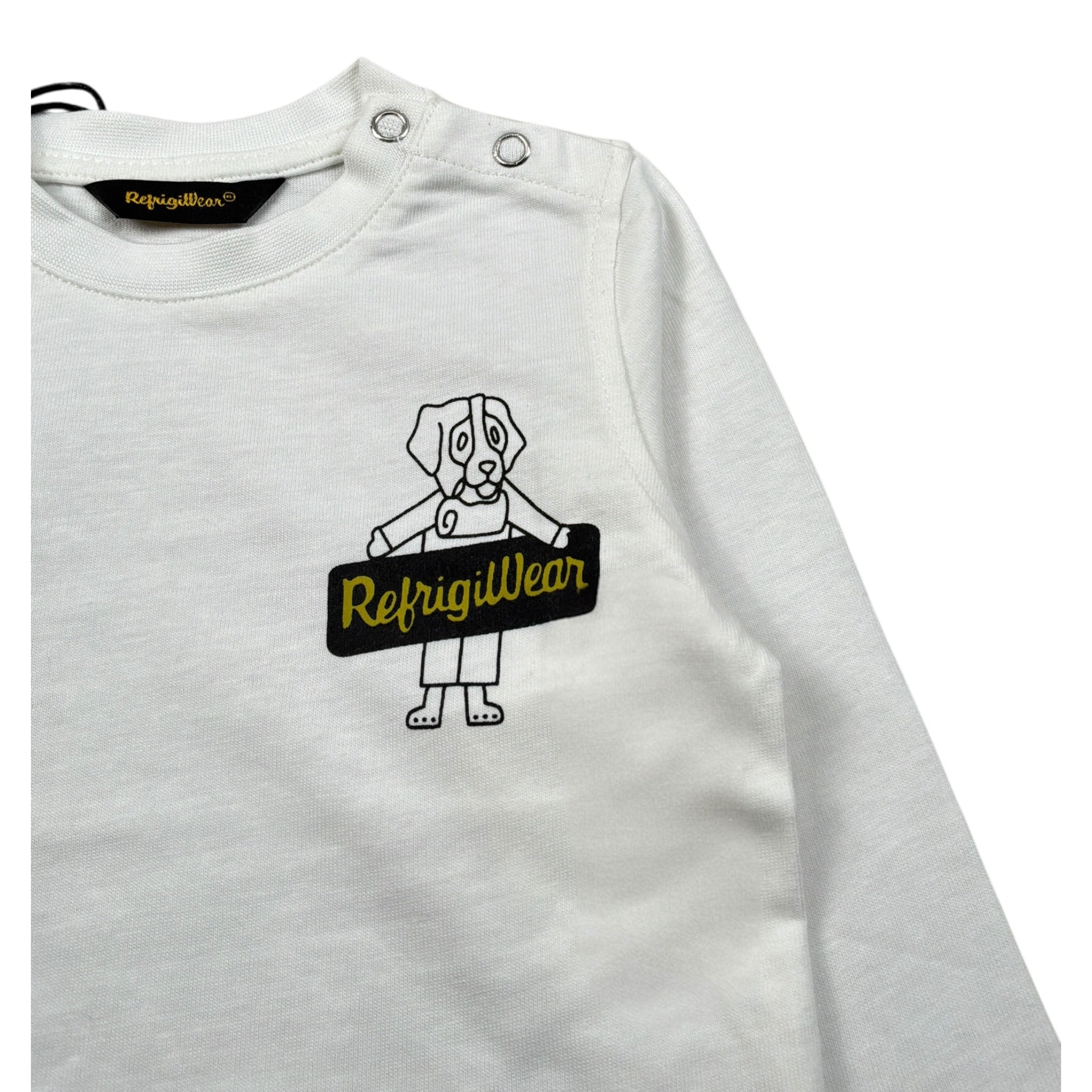 Refrigiwear Shirt Girocollo tinta unita con Logo Bianco per Neonato RWN801 BIANCO REFRIGIWEAR 