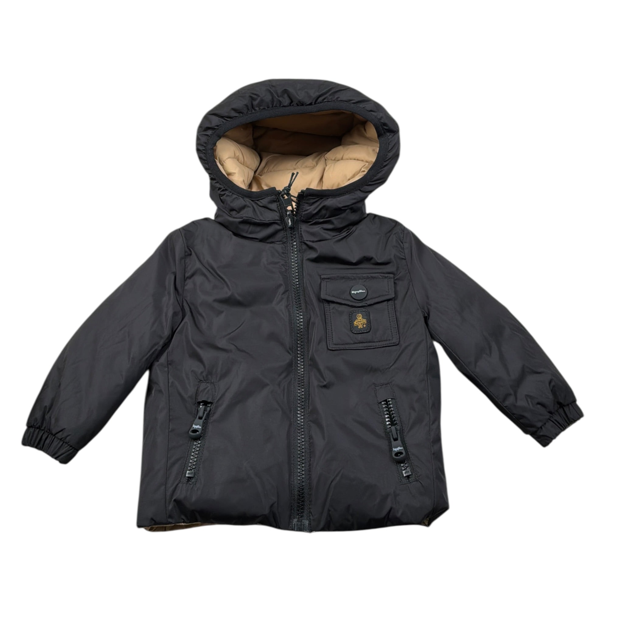 Refrigiwear Giubbino Reversibile con Zip E Cappuccio Nero/Beige per Neonato RWN825X NERO/BEIGE REFRIGIWEAR 