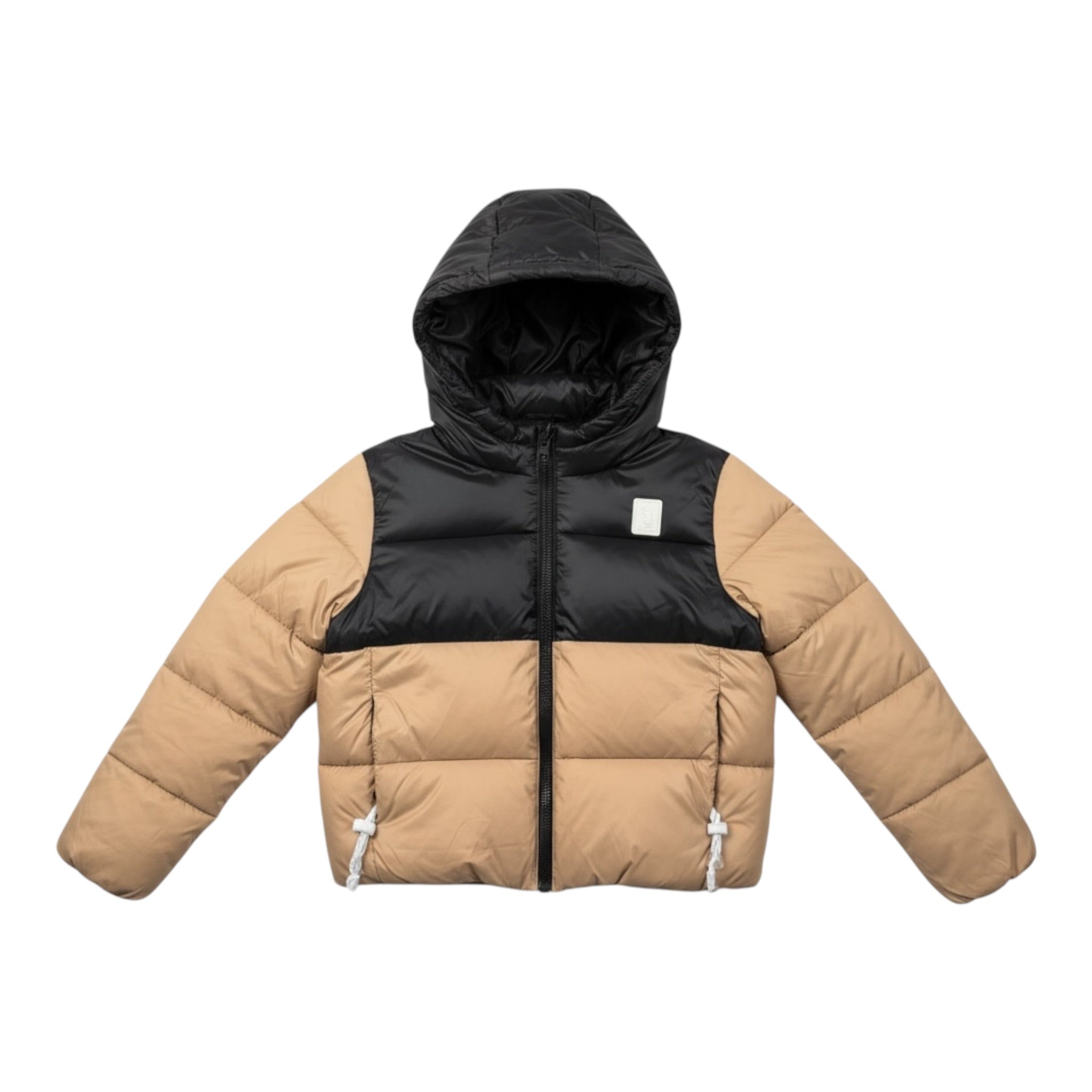 Refrigue Giubbino Bicolore con Zip E Cappuccio Beige/Nero per Bambino 2841O000038 BEIGE/NERO REFRIGUE 