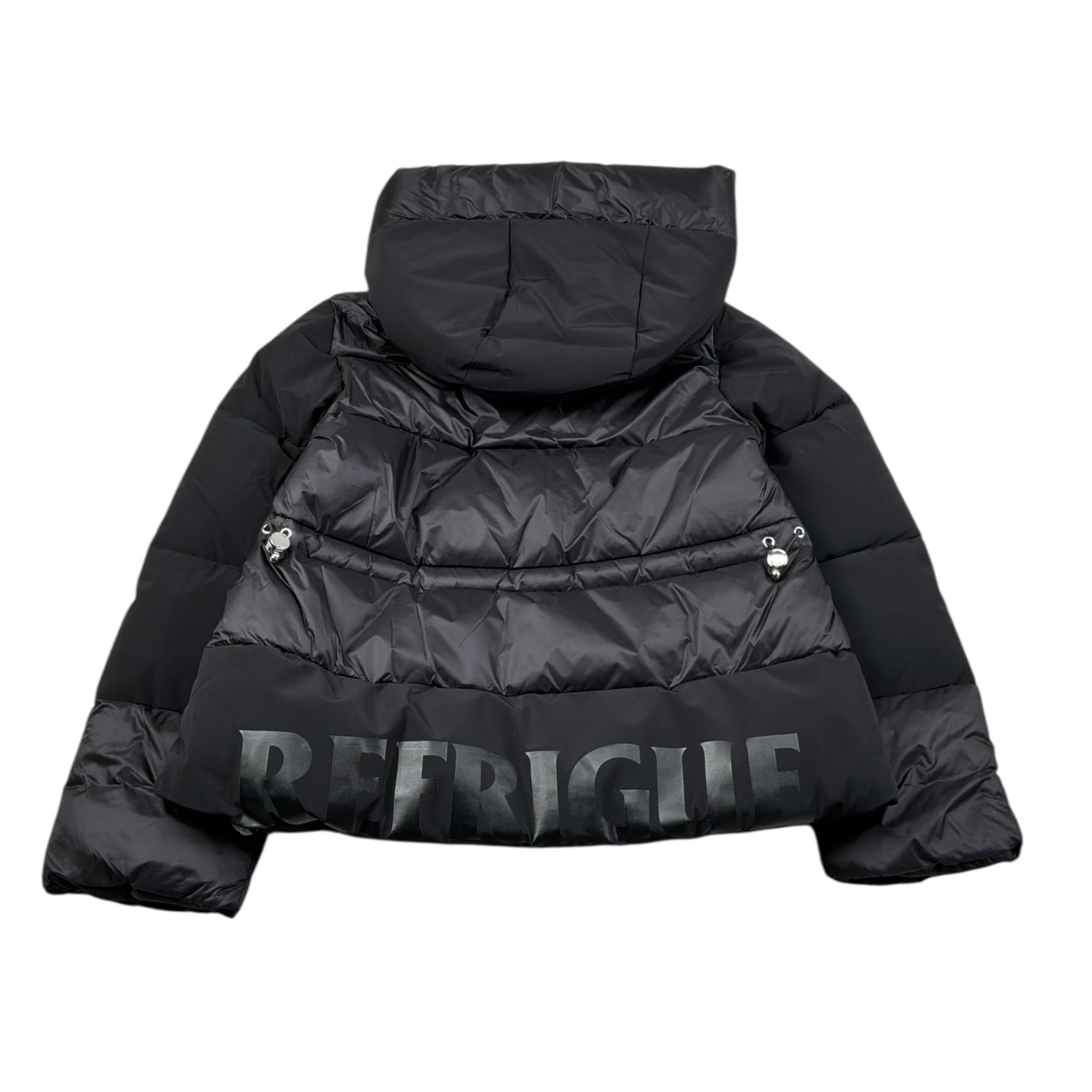 Refrigue Giubbino tinta unita con Zip E Cappuccio Nero per Bambino 2841O00046X NERO REFRIGUE 