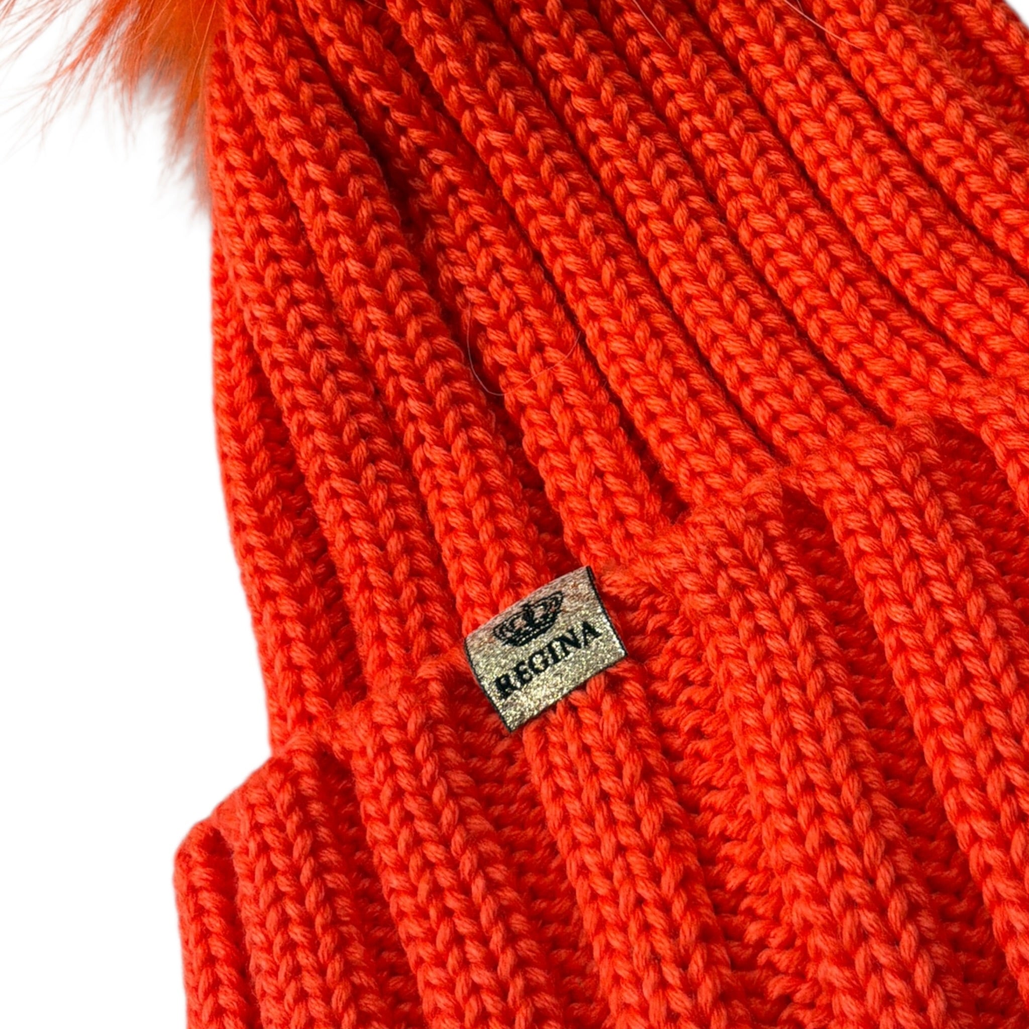 Regina Cappello tinta unita con Pon Pon Arancione per Bambina I20599 ARANCIONE REGINA 