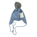 Regina By Angela Maffei Cappello tinta unita con Pon Pon Azzurro per Bambino 0442 AZZURRO REGINA BY ANGELA MAFFEI 