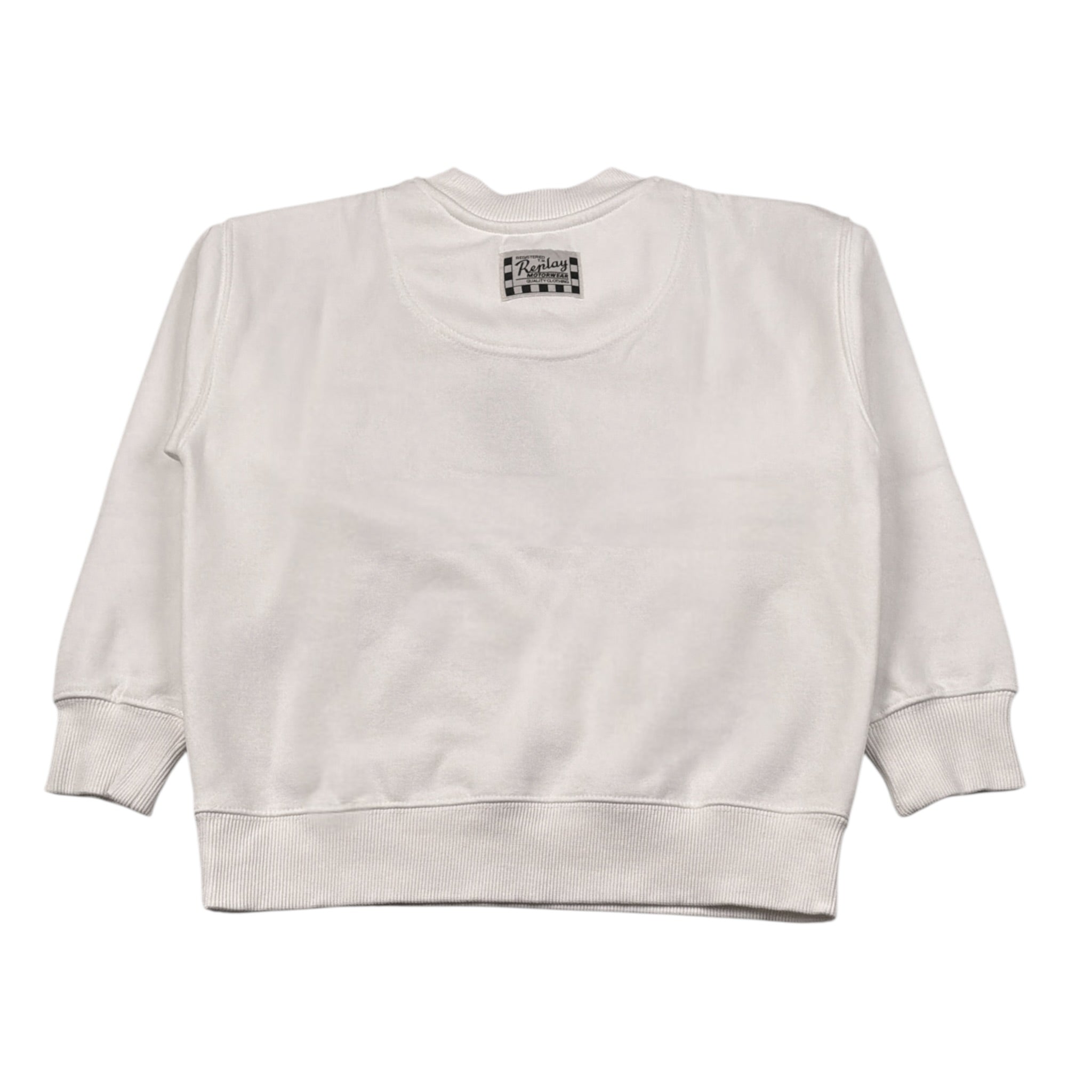 Replay Felpa Chiusa Girocollo tinta unita Bianco per Bambino 23978 BIANCO REPLAY 