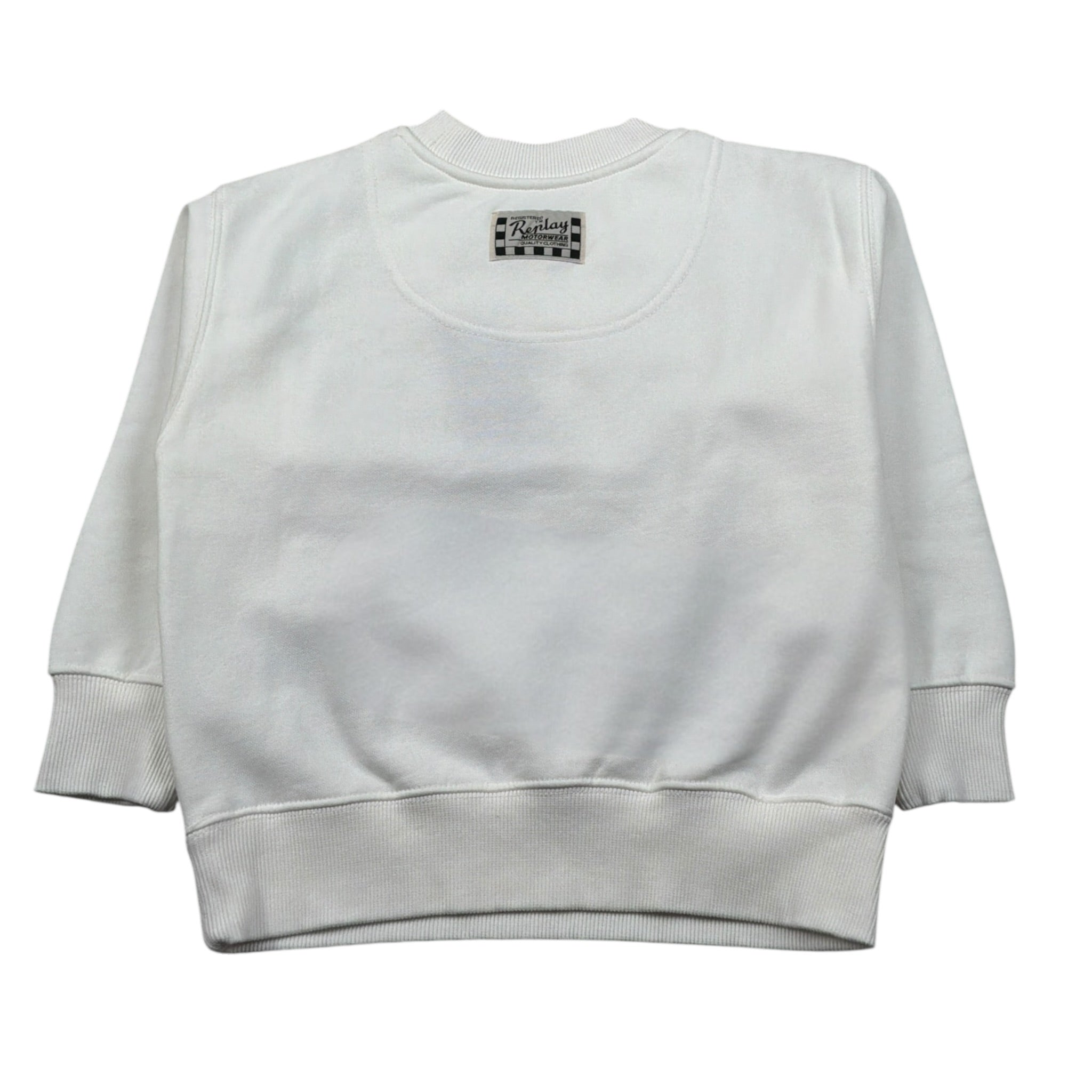 Replay Felpa Chiusa Girocollo tinta unita Bianco per Bambino SB2074 BIANCO REPLAY 