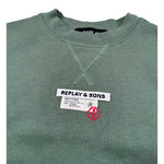 Replay Felpa Chiusa Girocollo tinta unita con Stampa Verde per Bambino SB2076 VERDE REPLAY 