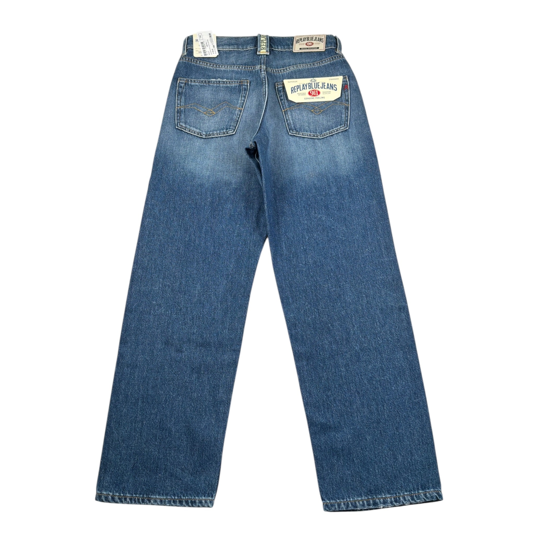 Replay Jeans tinta unita con Girovita Regolabile Blu per Bambino SB9Z1 BLU REPLAY 
