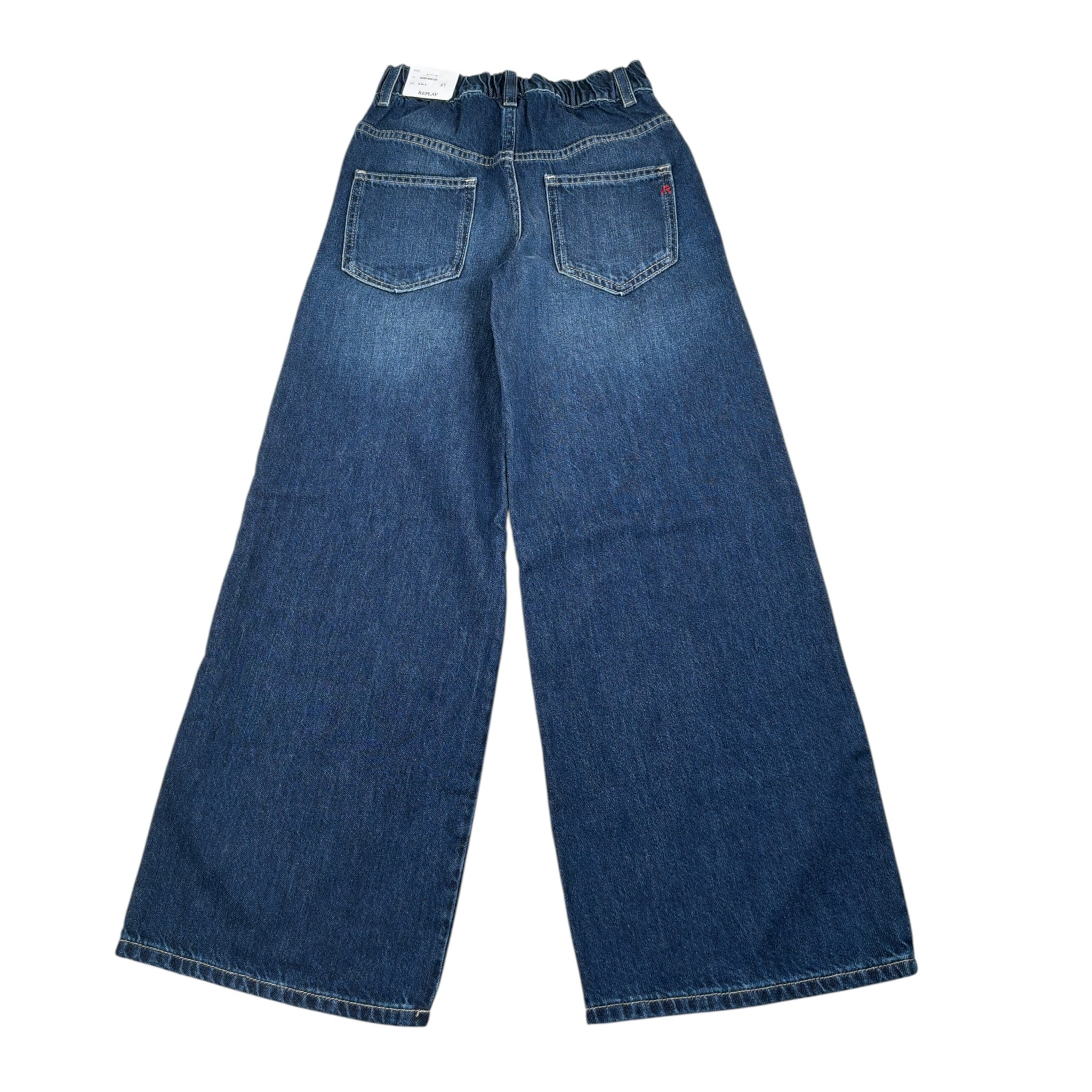 Replay Jeans tinta unita con Elastico In Vita Blu per Bambina SG4951 BLU REPLAY 