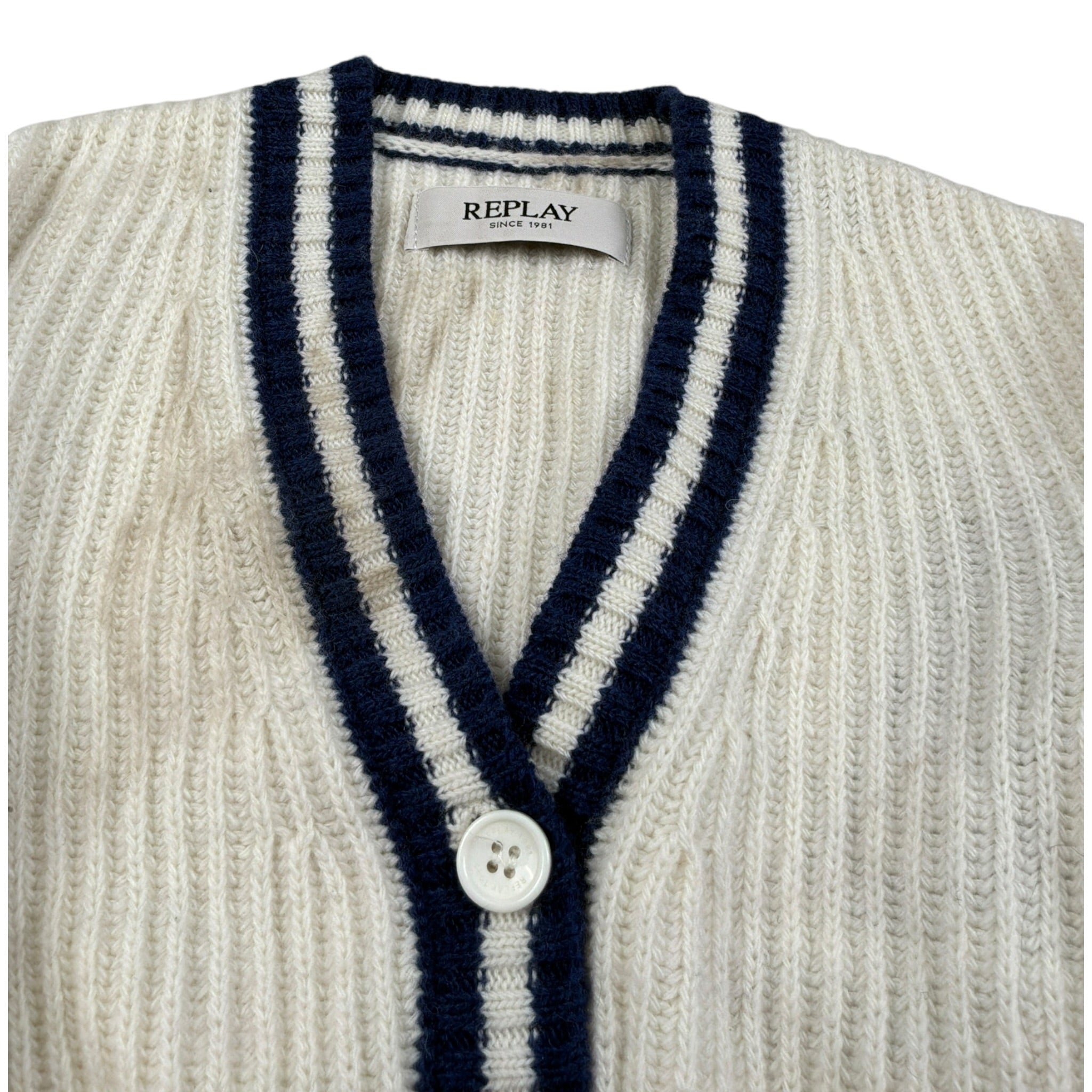 Replay Cardigan tinta unita Panna per Bambino SG5607 PANNA REPLAY 