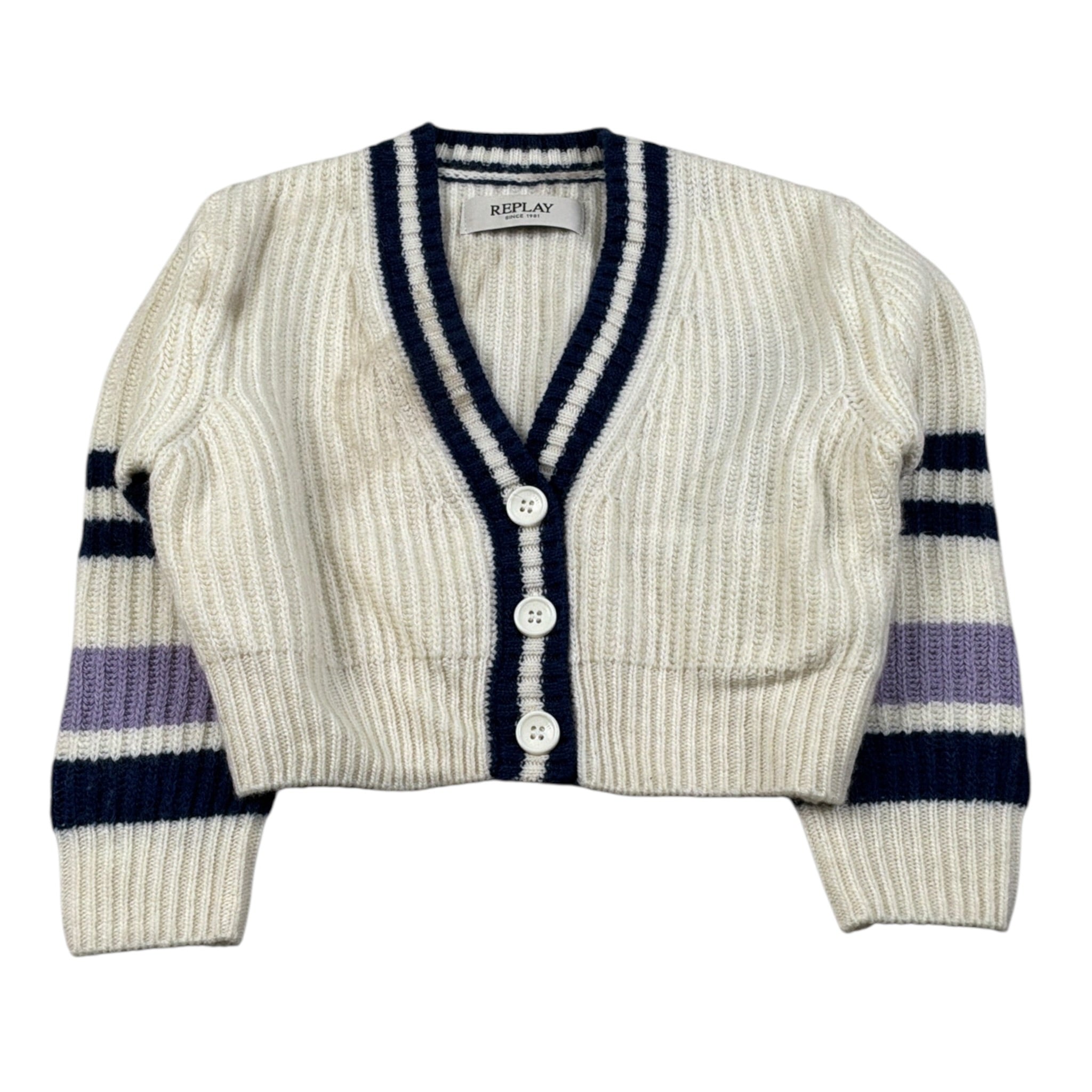 Replay Cardigan tinta unita Panna per Bambino SG5607 PANNA REPLAY 