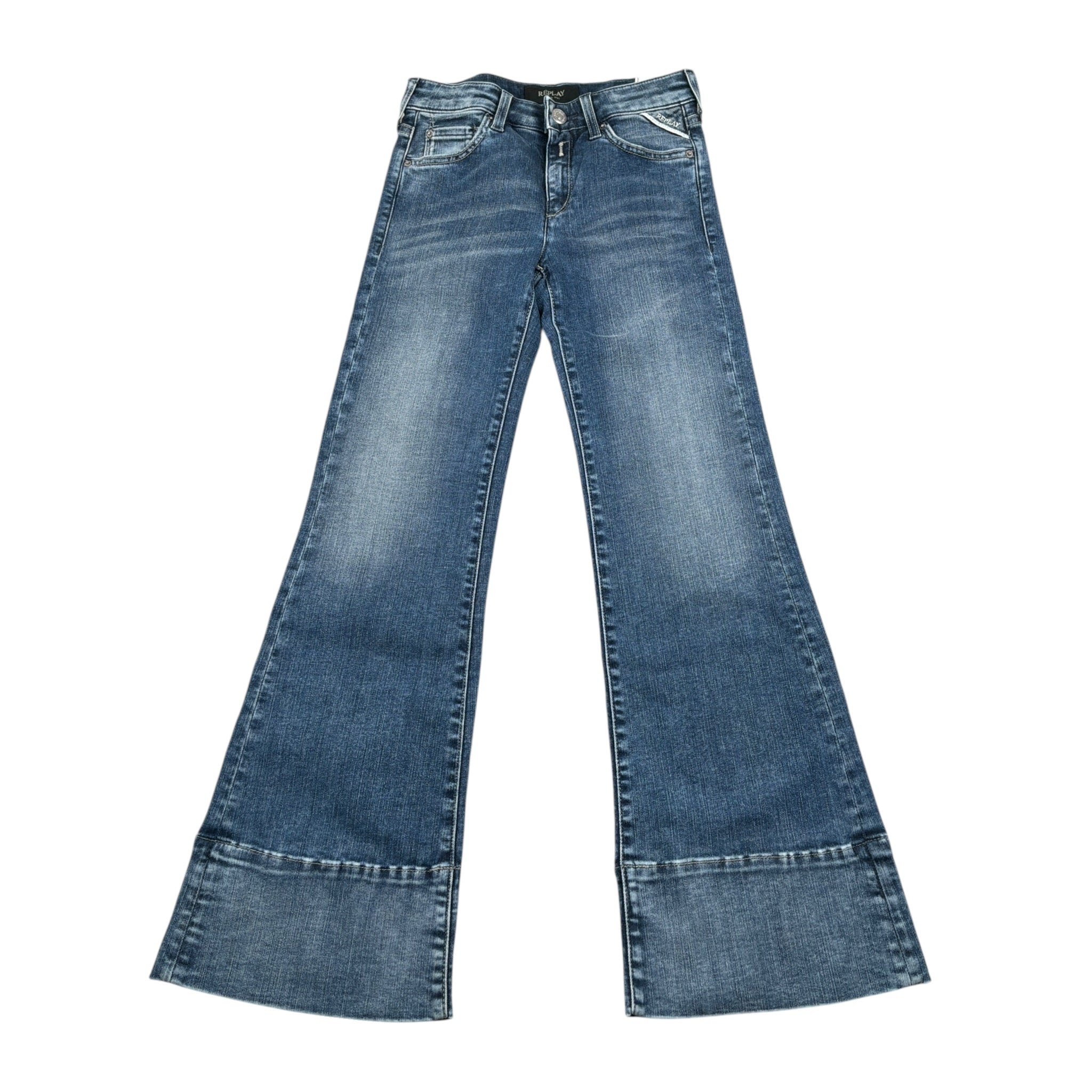 Replay Jeans tinta unita Modello Palazzo Blu per Bambina SG9449 BLU REPLAY 
