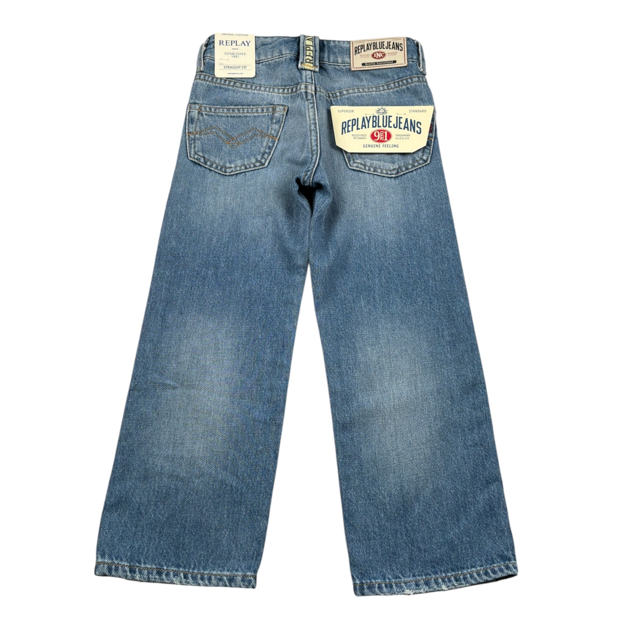 Replay Jeans tinta unita con Girovita Regolabile Azzurro per Bambino SG9Z1 AZZURRO REPLAY 