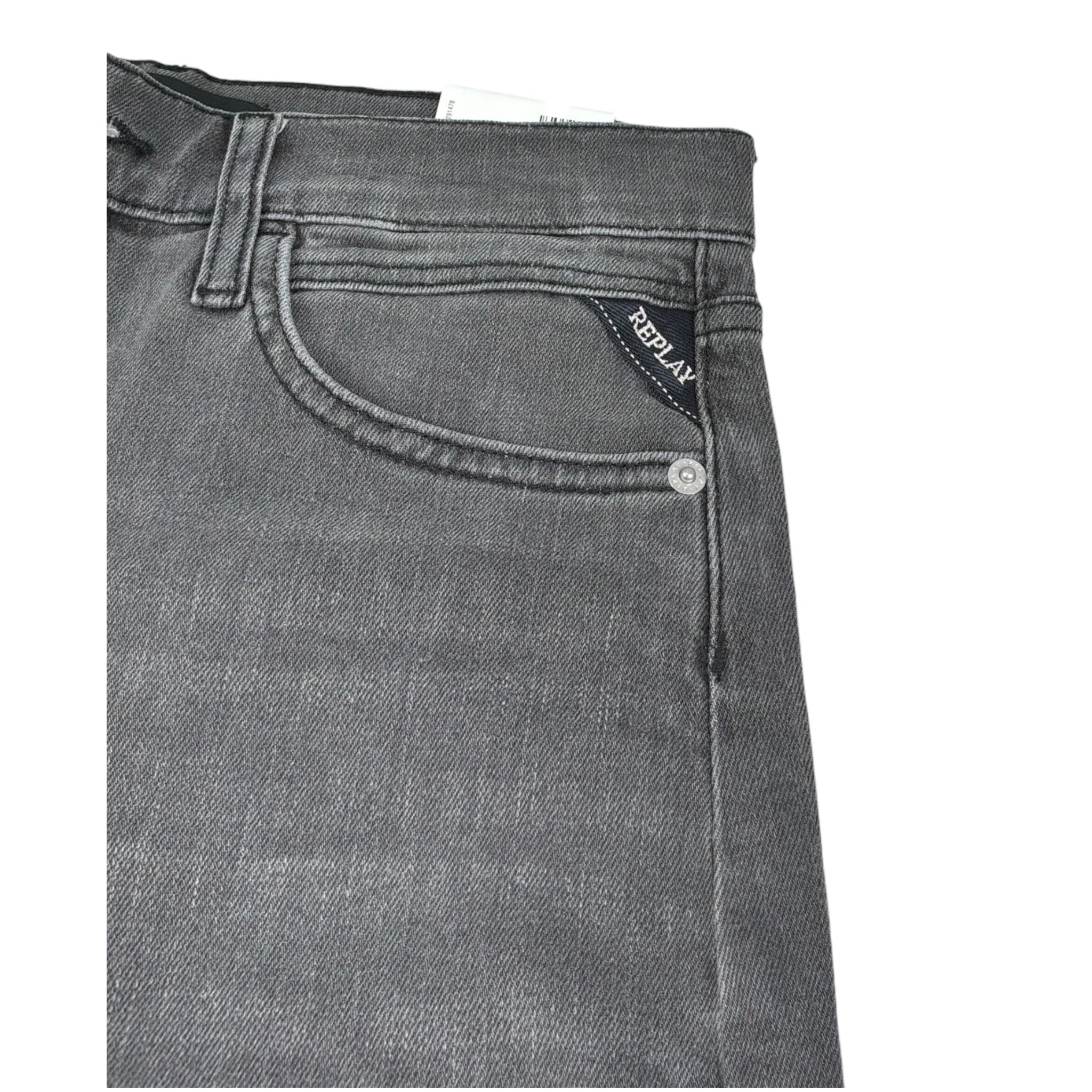 Replay Jeans tinta unita con 5 Tasche Nero per Bambino SUBJEY NERO REPLAY 