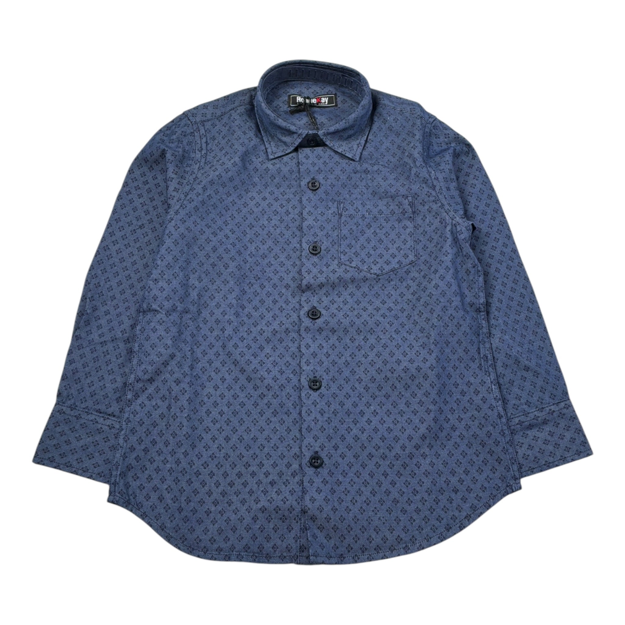 Ronnie Kay Camicia tinta unita con Fantasia Blu per Bambino RK1961 BLU RONNIE KAY 