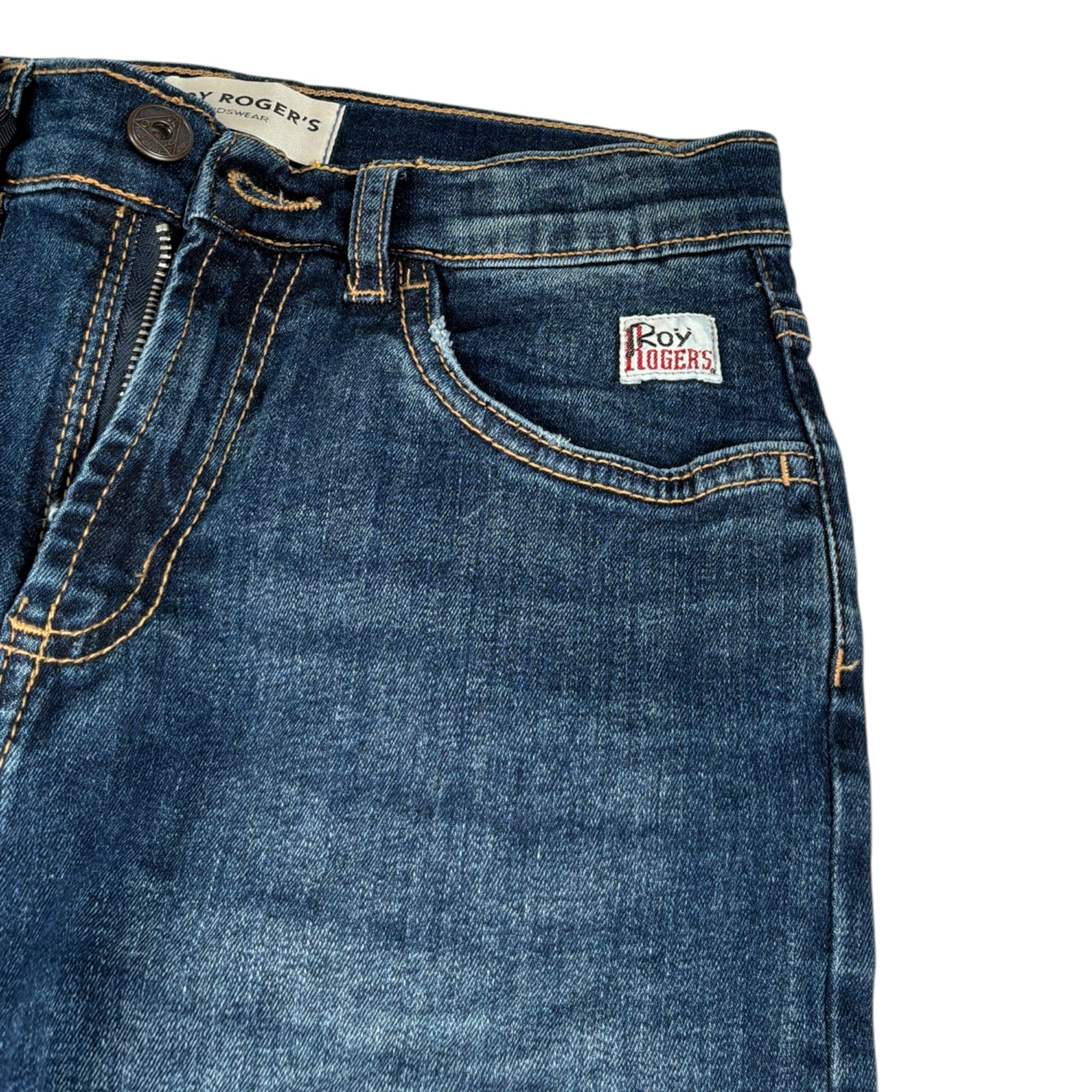 Roy Roger'S Jeans tinta unita con Girovita Regolabile Blu per Bambino RF113 BLU ROY ROGER'S 