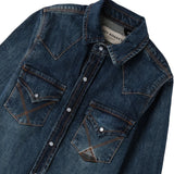 Roy Roger'S Camicia In Denim tinta unita Blu per Bambino RF128 BLU ROY ROGER'S 
