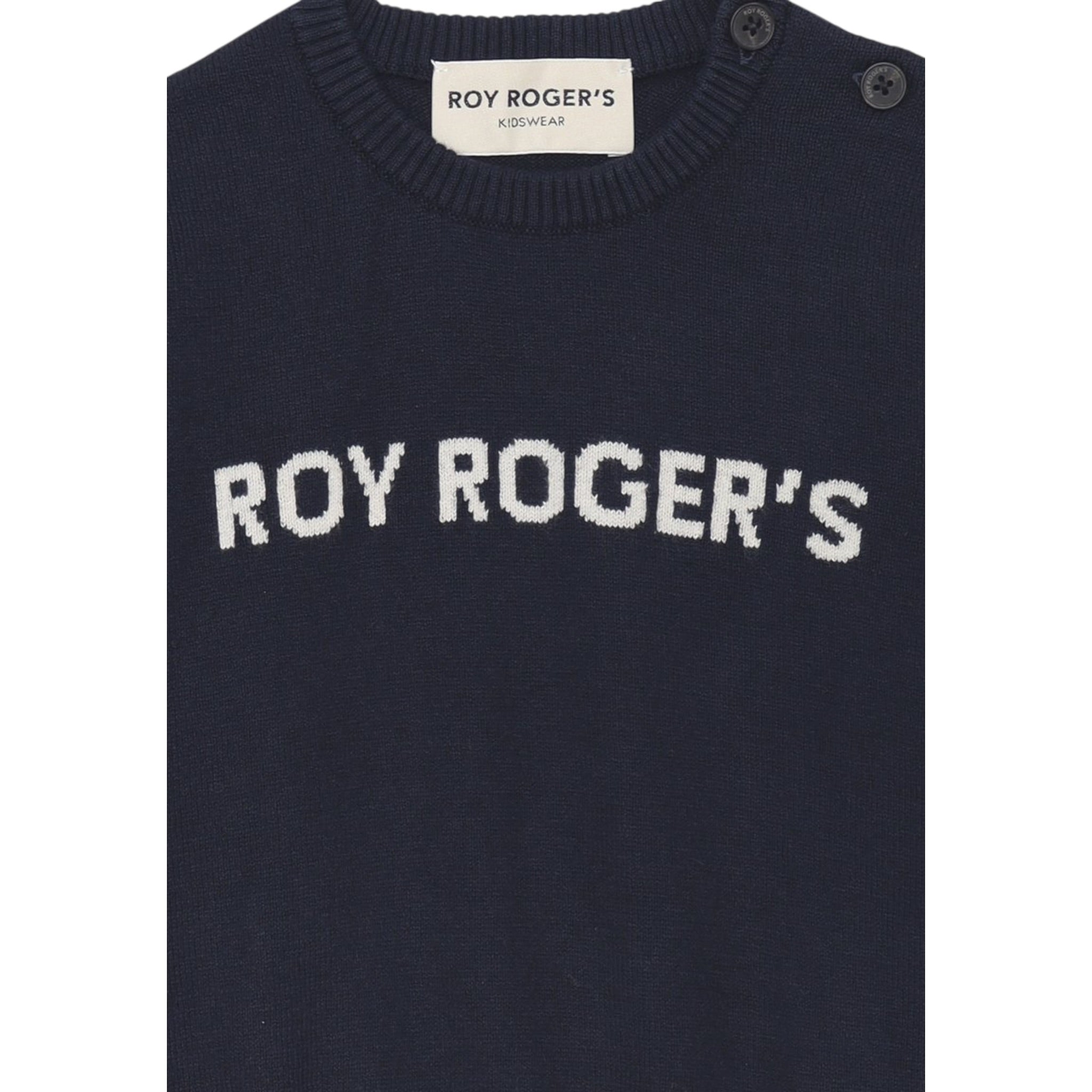 Roy Roger'S Maglia Girocollo tinta unita con Logo Blu per Neonato RF190X BLU ROY ROGER'S 