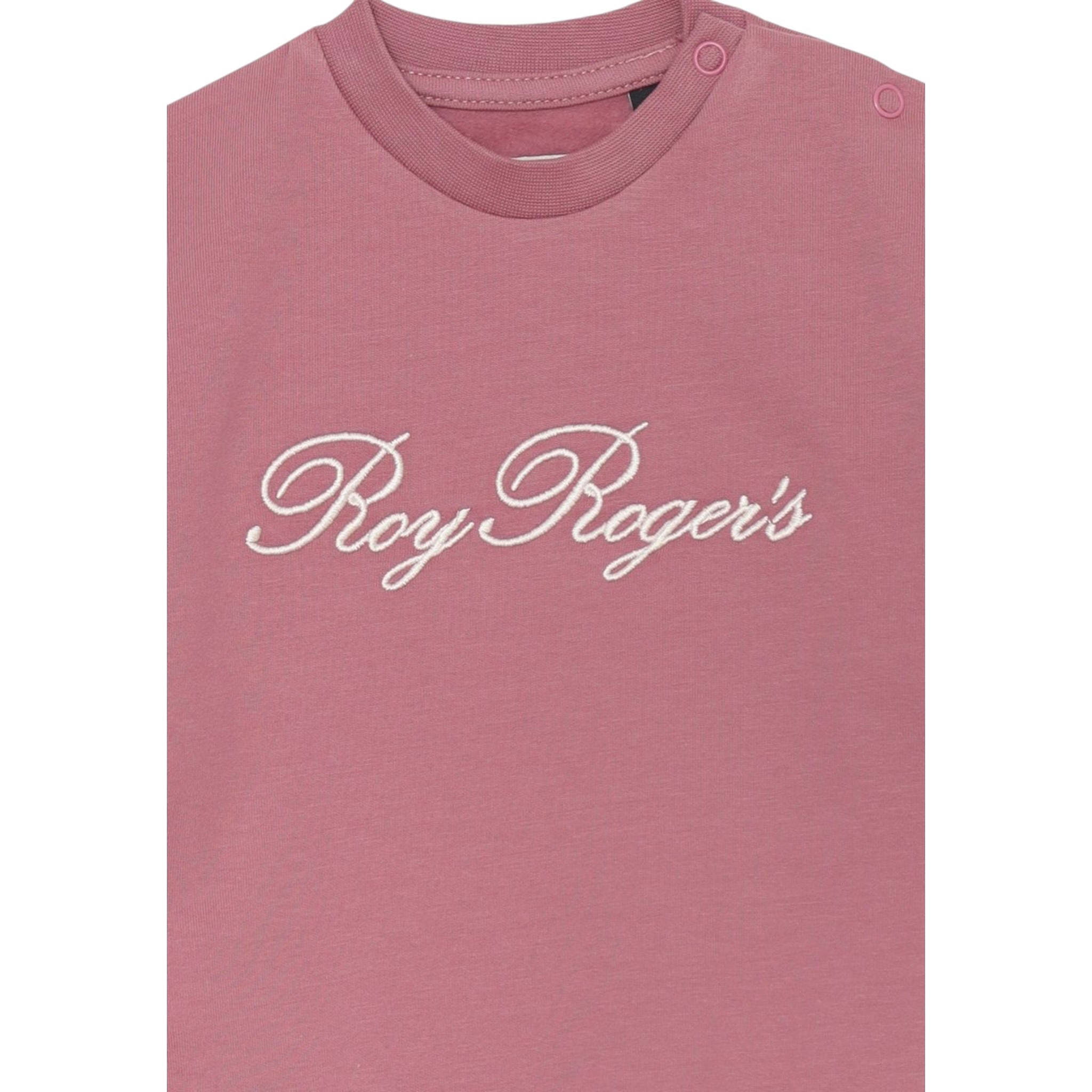 Roy Roger'S Felpa Chiusa Girocollo tinta unita con Logo Rosa per Neonata RF195 ROSA ROY ROGER'S 